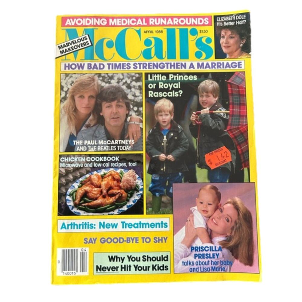 Vintage McCall's Magazine April 1988 Paul McCartney Princes William Harry 80s